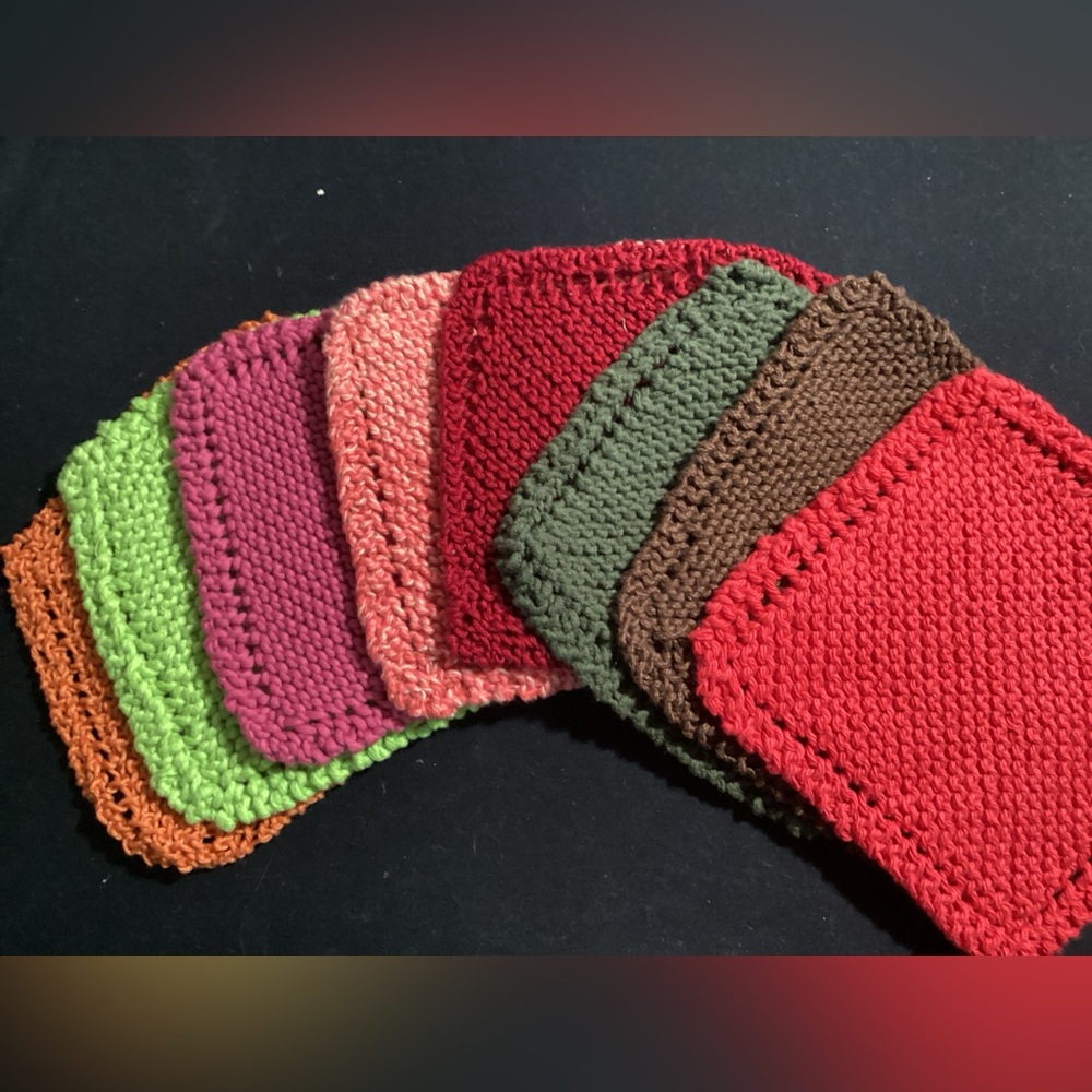 Hand knit dishcloths (Set#5)